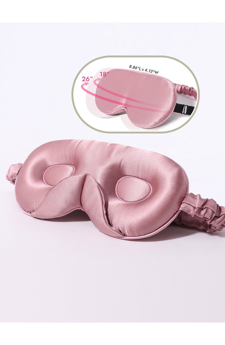 SILKSILKY 22 Momme Mulberry Silk Upgraded 3D Adjustable Eye Mask, Main, color, Palemauve