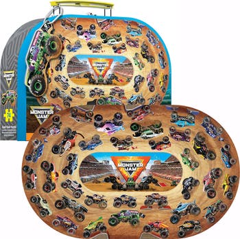 Monster Jam Giant Floor Puzzle 74Piece, 39"X24" Carry Case, 4+