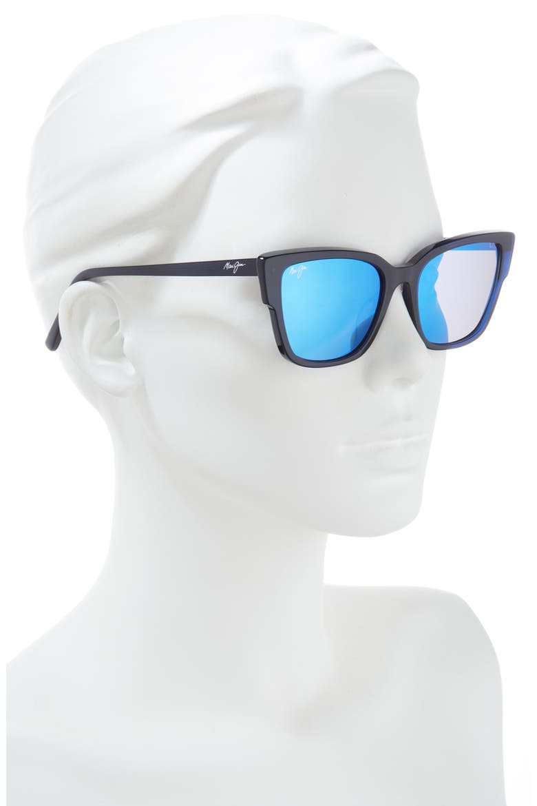 55mm Polarized Cat Eye Sunglasses, Alternate, color, BLUE BLUE BLUE