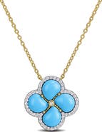 Julianna B. Lab-Created Gemstone & Diamond Clover Flower Necklace