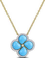 Julianna B. Lab-Created Gemstone & Diamond Clover Flower Necklace