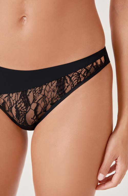 Etam Mysterieuse Lace Trim Panties In Black