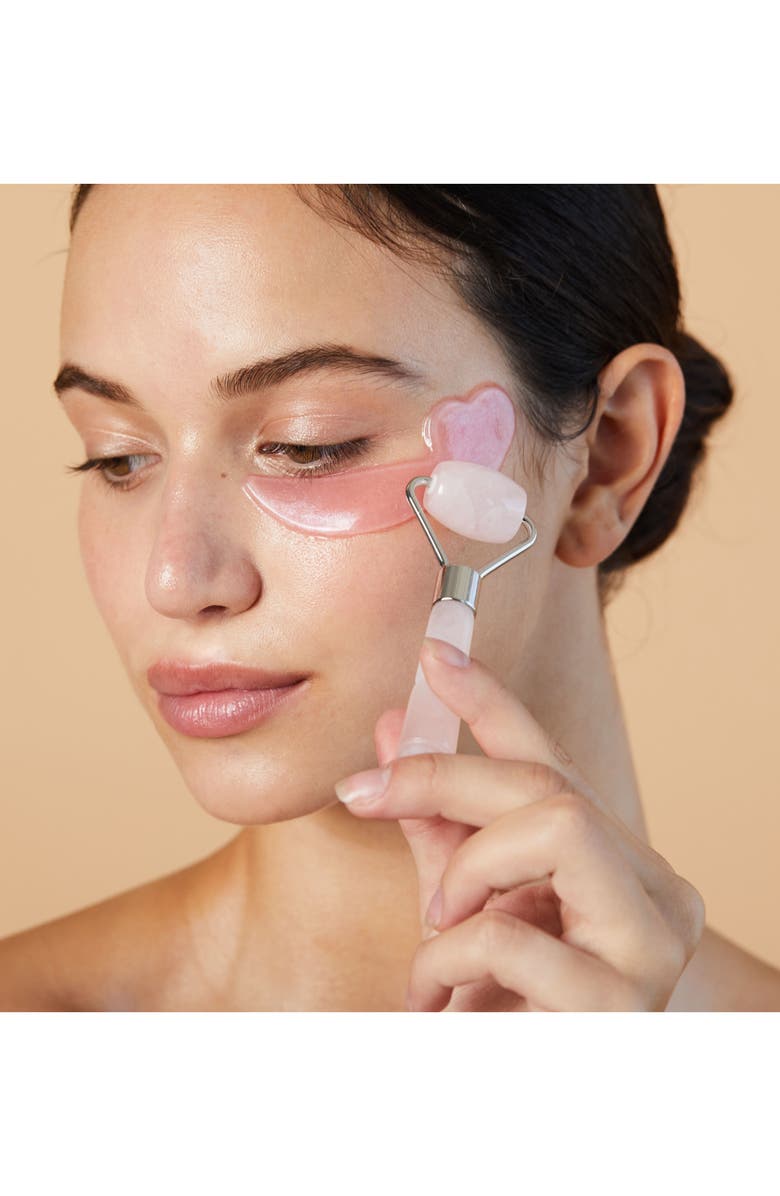 Skin Gym Rose Quartz Mini Facial Roller Workout Set, Alternate, color,