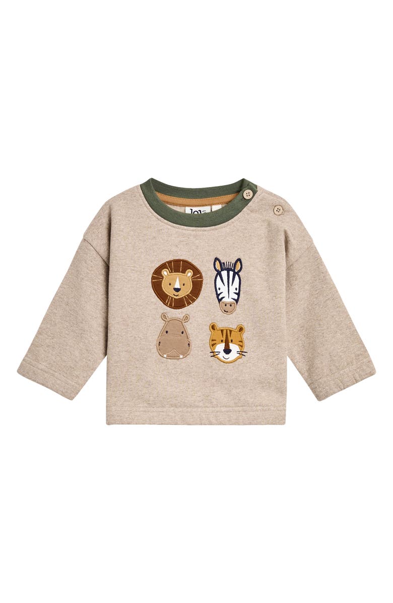 JOJO MAMAN BEBE Safari Appliqué Long Sleeve Top & Joggers Set, Alternate, color, Green