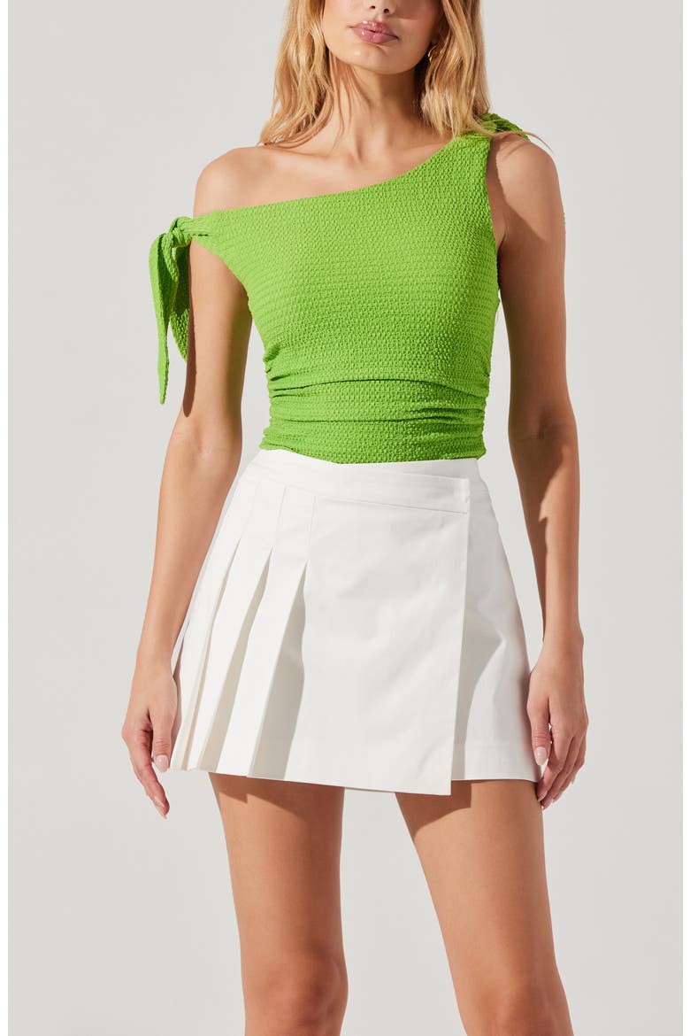 Chana Pleated Wrap Miniskirt, Alternate, color, WHITE