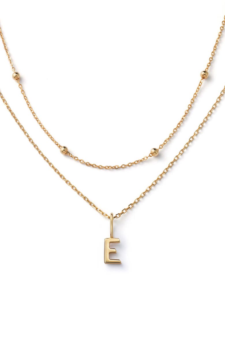 Ana Luisa Gold Layered Letter Necklace, Main, color, E