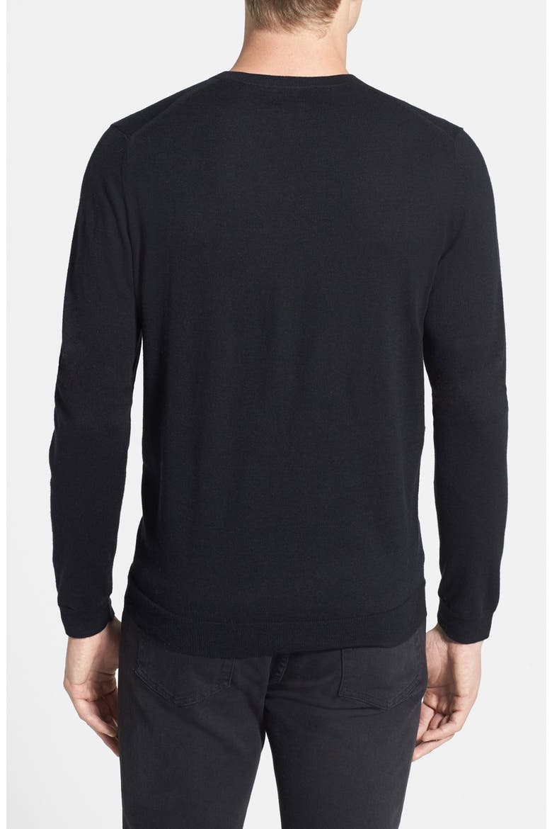Trim Fit V-Neck Sweater, Alternate, color, BLACK