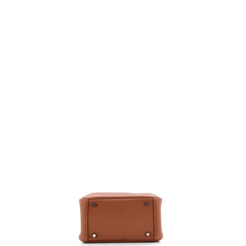 Pre-owned Hermes Hermes Lindy Quadrille Bag Clemence With Canvas Mini In Gold