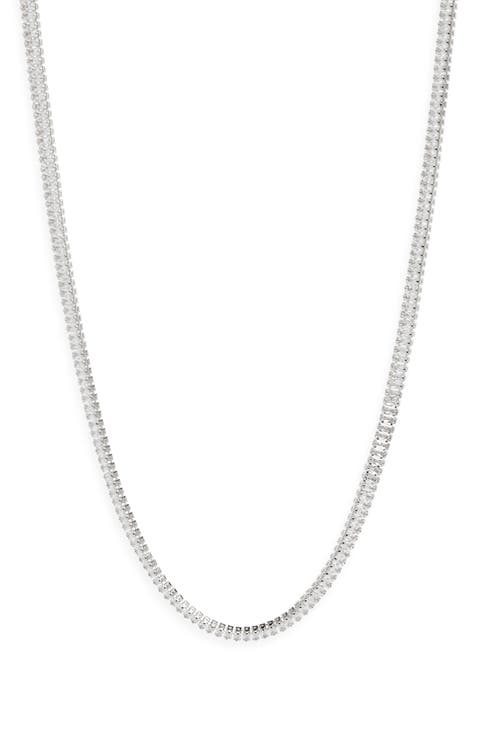 Baguette Cubic Zirconia Tennis Necklace