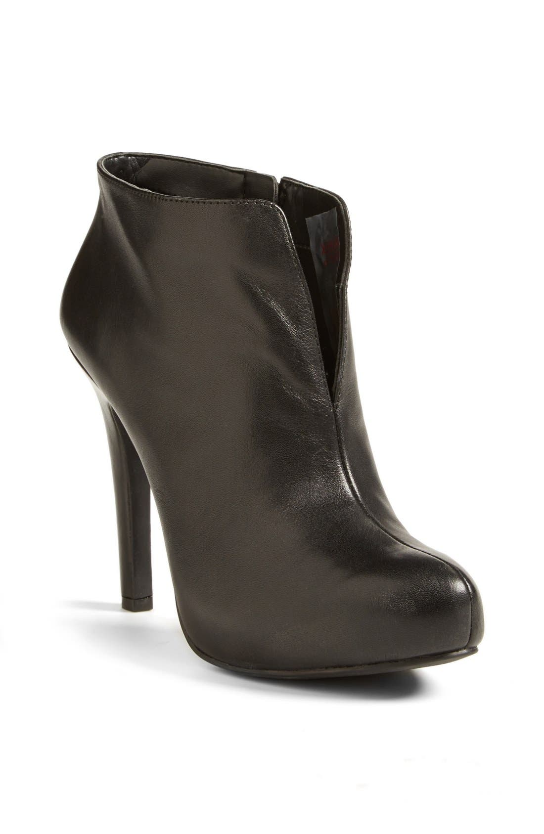 'Akito' Platform Bootie, Main, color, BLACK LEATHER