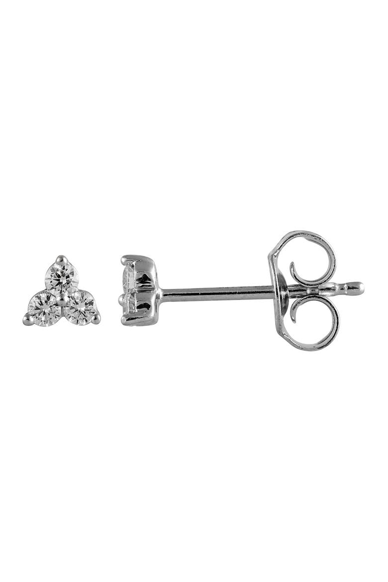 Trio Lab Created Diamond Stud Earrings - 0.12 ctw, Main, color, SILVER