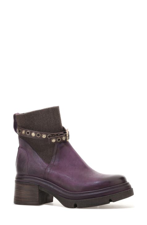 Purple suede ankle boots best sale