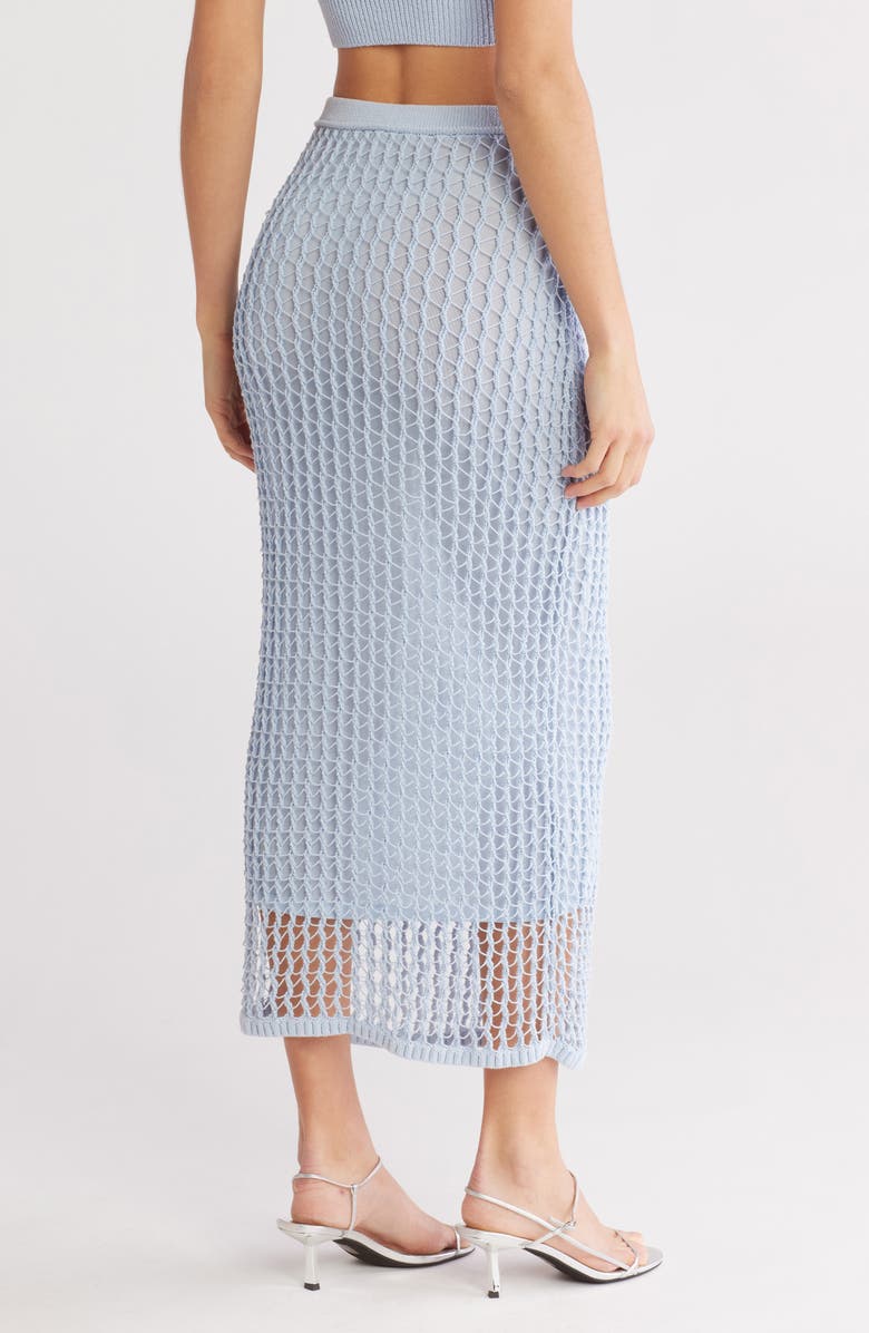 Simkhai Odie Open Knit Maxi Skirt, Alternate, color, Blue Haze