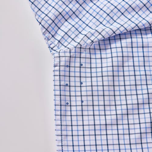 Regent Row Big And Tall Stanton Shirt Short Sleeve Button Down In White-and-blue-check-39