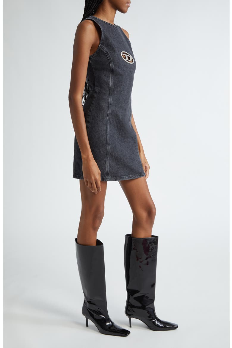 De-Ferriz Sleeveless Denim Dress, Alternate, color, BLACK/ DENIM
