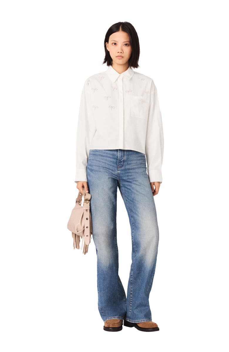 maje Jewel detail shirt, Alternate, color, White