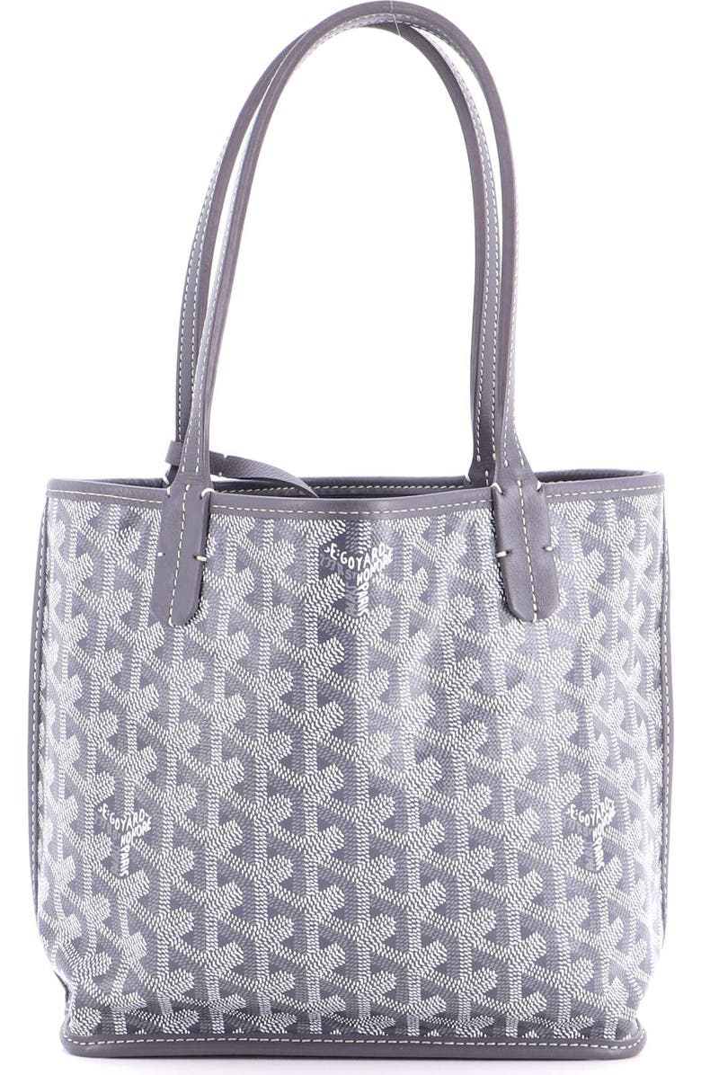 Pre-Owned Goyard Anjou Reversible Tote Coated Canvas Mini, Alternate, color, Gray