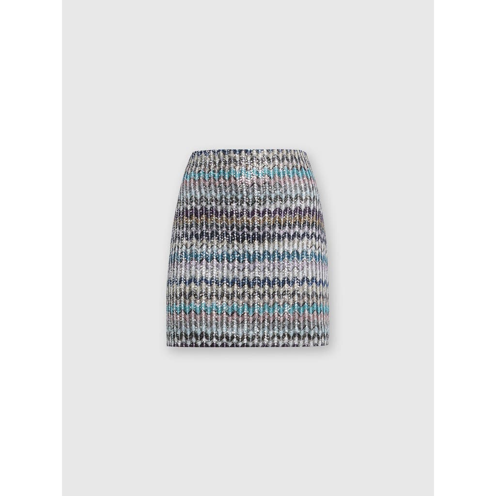 Shop Missoni Zigzag Sequined Skirt In Multicoloured