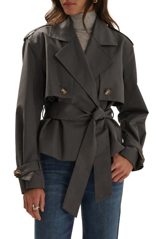 Favorite Daughter The Cropped Charles Trench Coat in Dark Charcoal at Nordstrom, Size X-Small