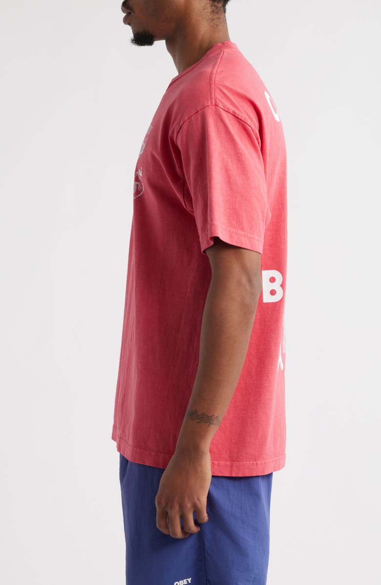 Obey Outside Looking In Cotton Graphic T-Shirt, Alternate, color, Pigment Raspberry
