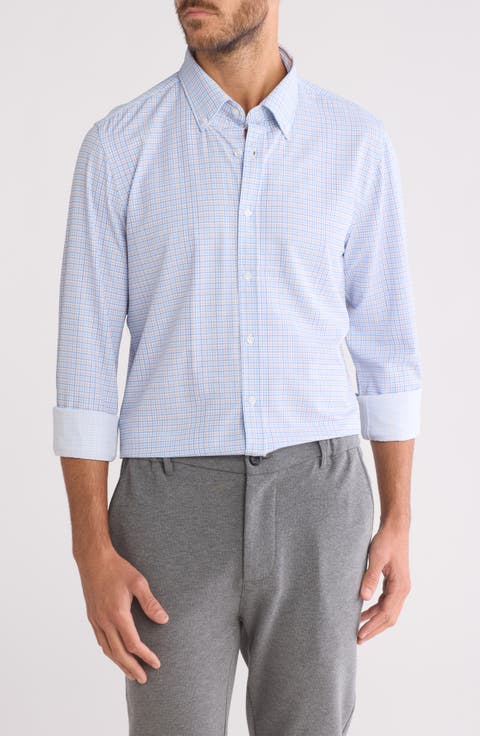 Plaid Tech Button-Down Shirt