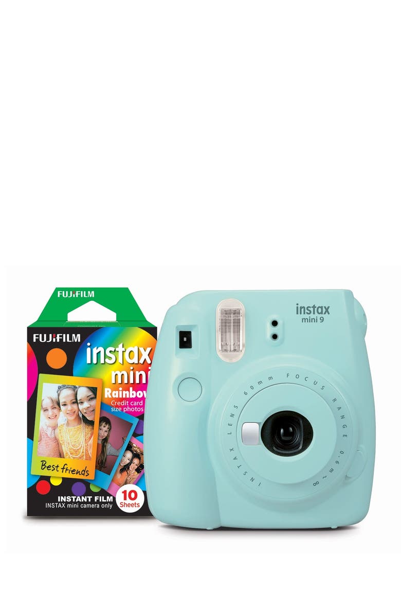 INSTAX MINI BY FUJIFILM Mini 9 Ice Blue Camera Bundle, Main, color,