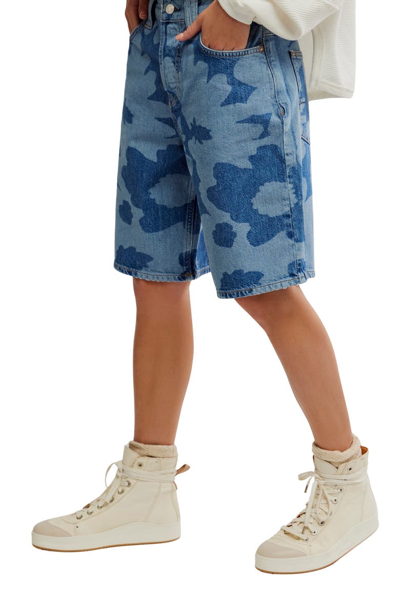 Free People Montana Denim Bermuda Shorts, Alternate, color, Everything Floral