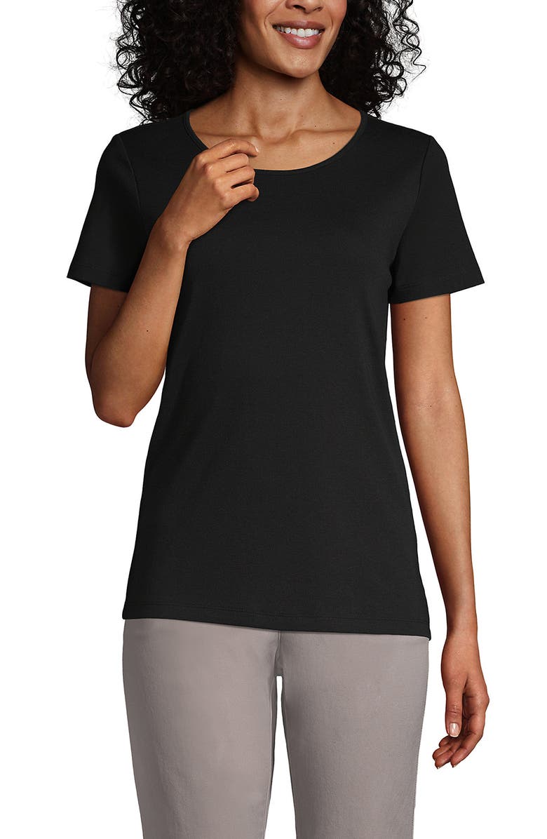Lands' End Short Sleeve Jewelneck Tee, Main, color, 