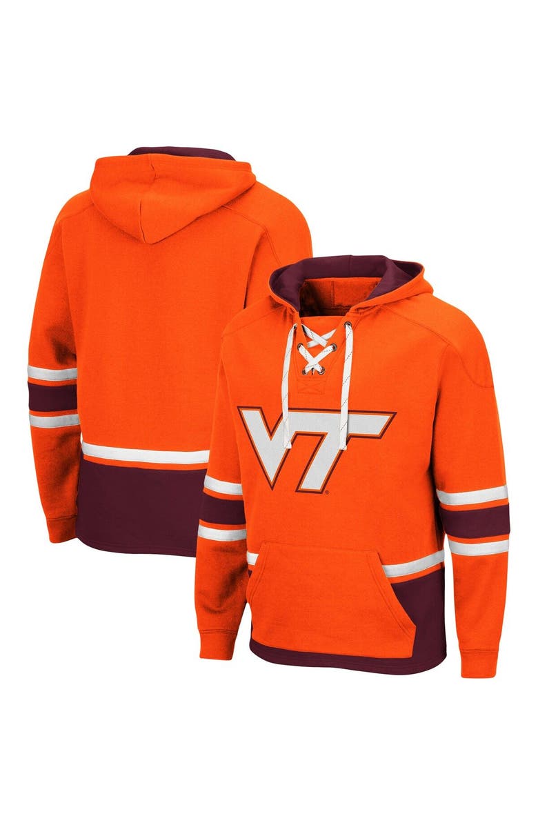 COLOSSEUM Men's Colosseum Orange Virginia Tech Hokies Lace Up 3.0 Pullover Hoodie, Main, color, 