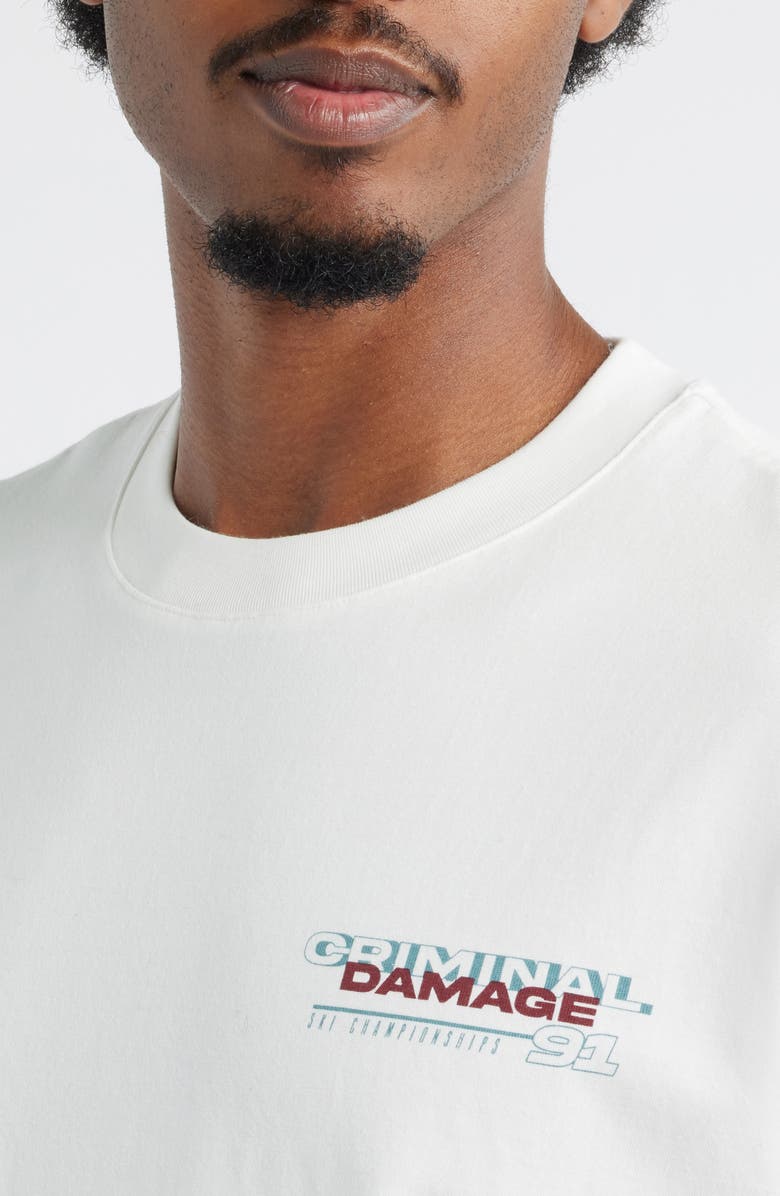 CRIMINAL DAMAGE Aprés Ski Oversize Graphic T-Shirt, Alternate, color, Off White