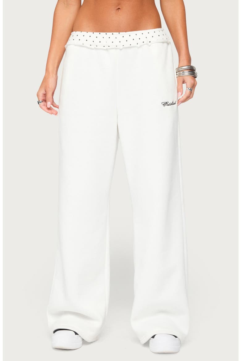 Deila Polka Dot Sweatpants, Main, color, WHITE