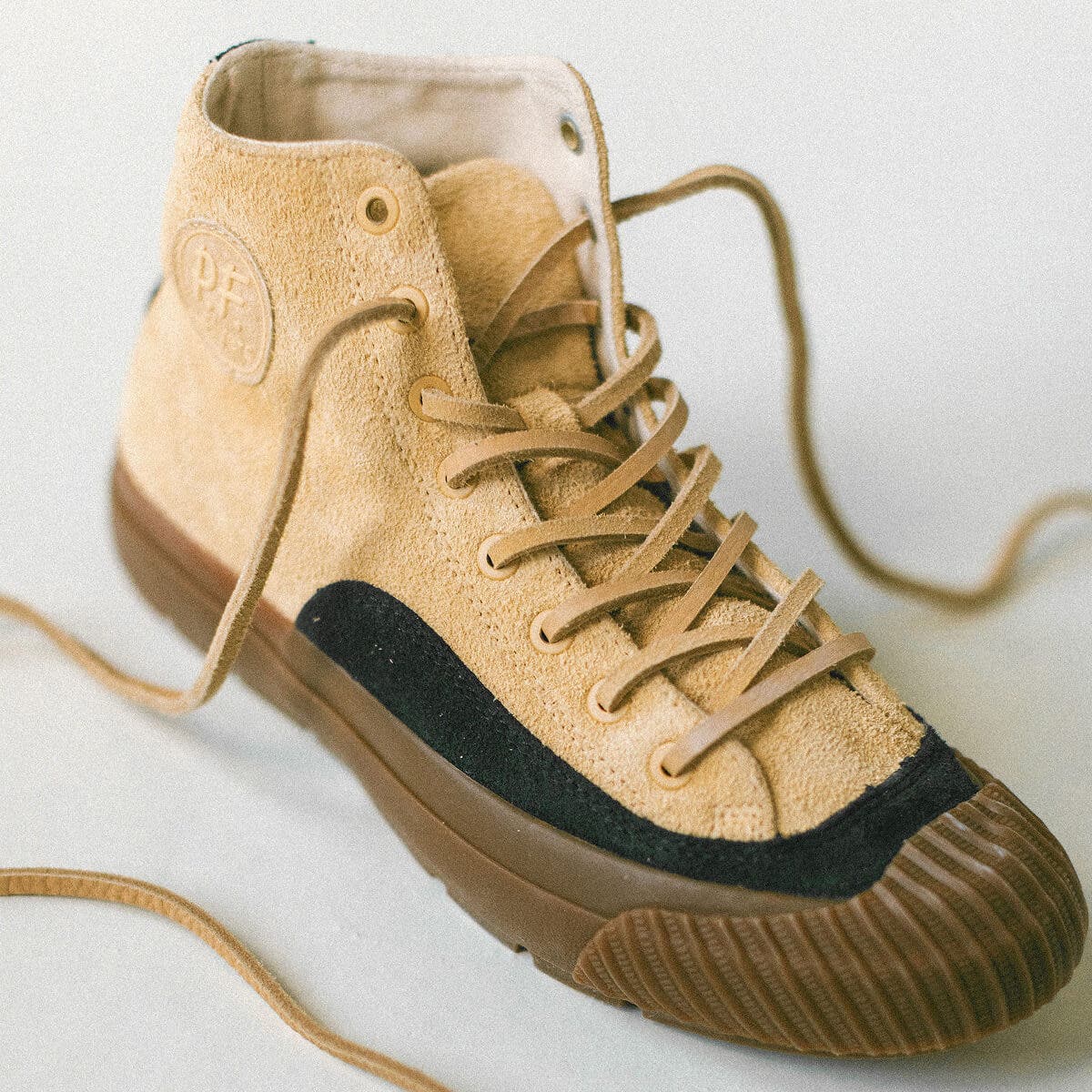 P.F. Flyers Grounder Field-Spec High Top Suede Sneaker, Alternate, color, Wheat-Gum
