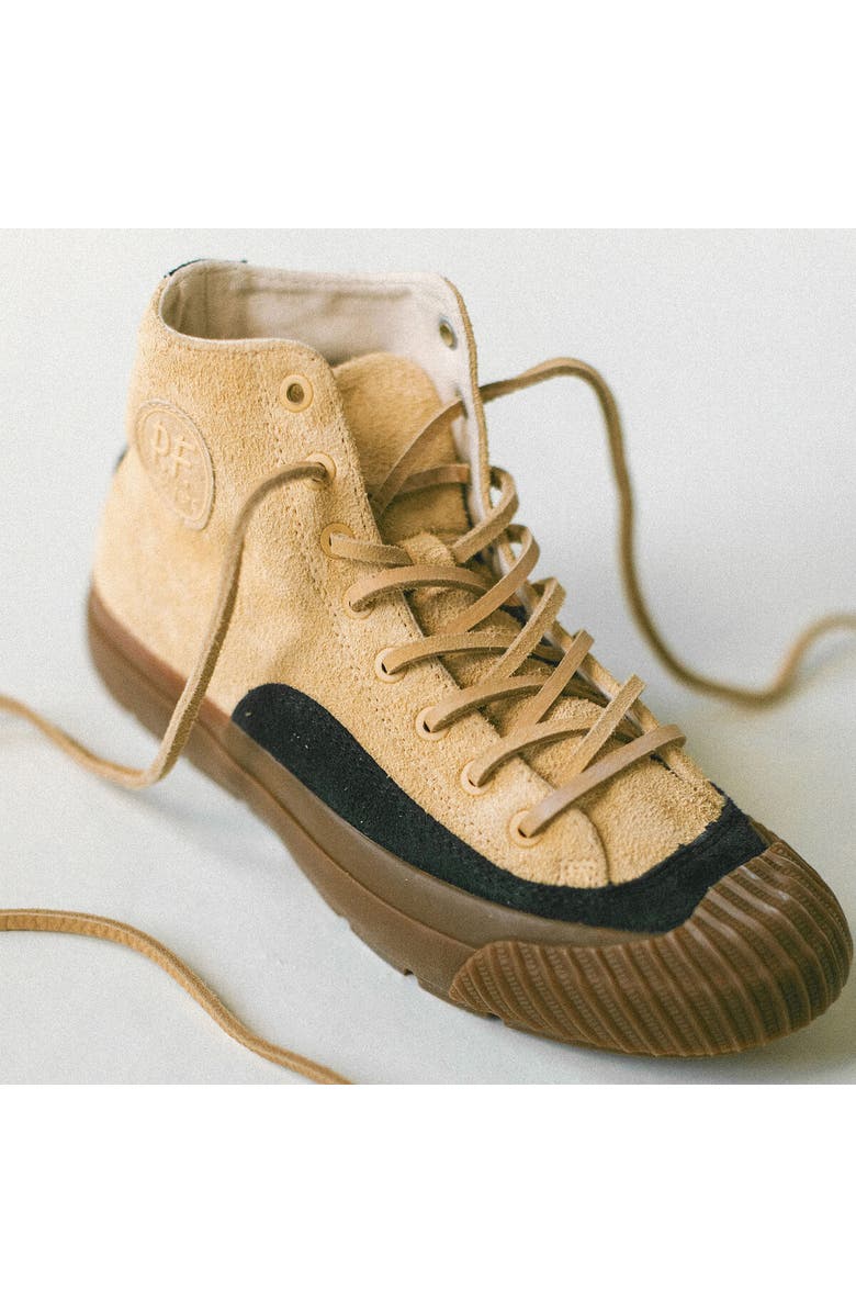 P.F. Flyers Grounder Field-Spec High Top Suede Sneaker, Alternate, color, Wheat-Gum