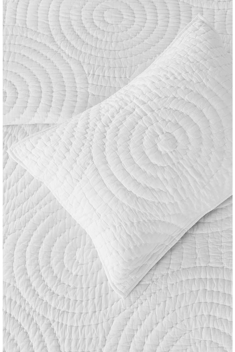 Voile Cotton Handstitch Quilt & Sham Set, Alternate, color, WHITE