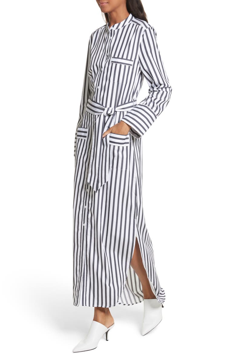 Britten Stripe Cotton Maxi Dress, Alternate, color, BRIGHT WHITE/ ECLIPSE