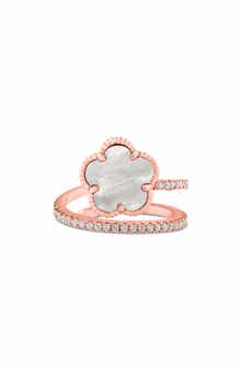 CZ by Kenneth Jay Lane Cubic Zirconia Clover Wrap Ring