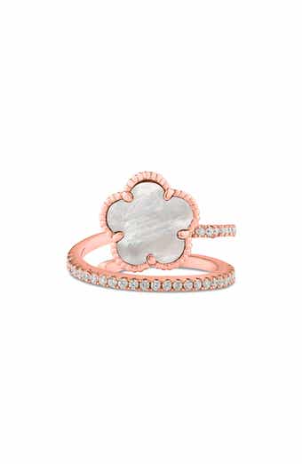 Cubic Zirconia Clover Wrap Ring