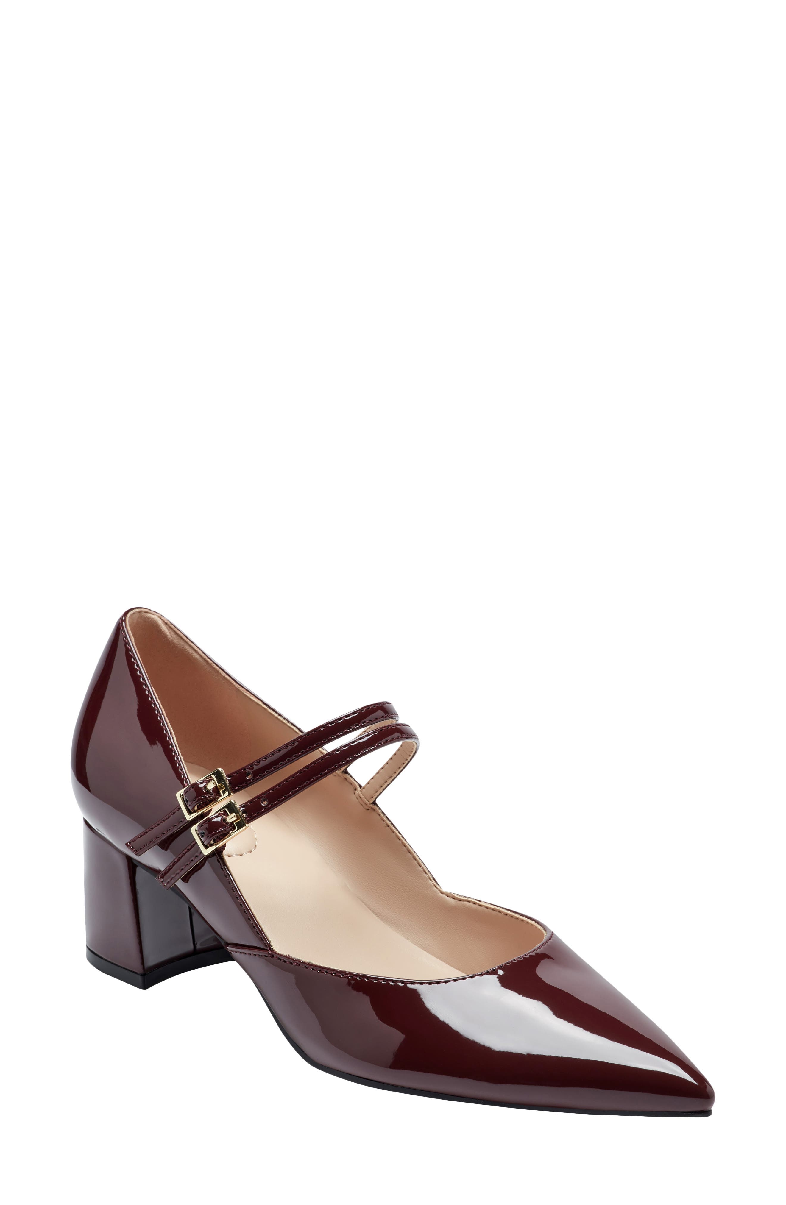 Bandolino Smith Pointed Toe Mary Jane Pump in Dark Red 