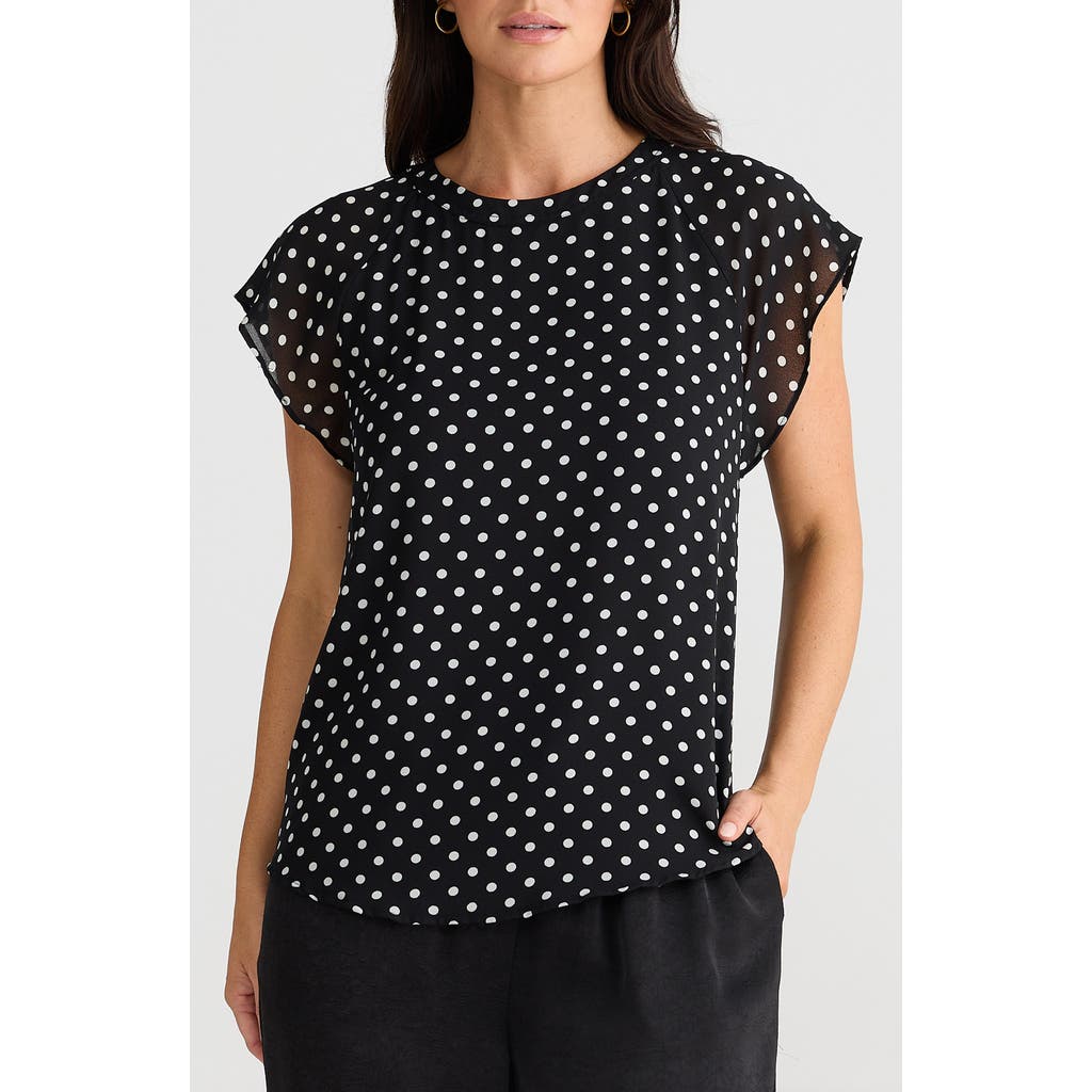 Brave + True Boulevard Top In Polka Dot In Multi