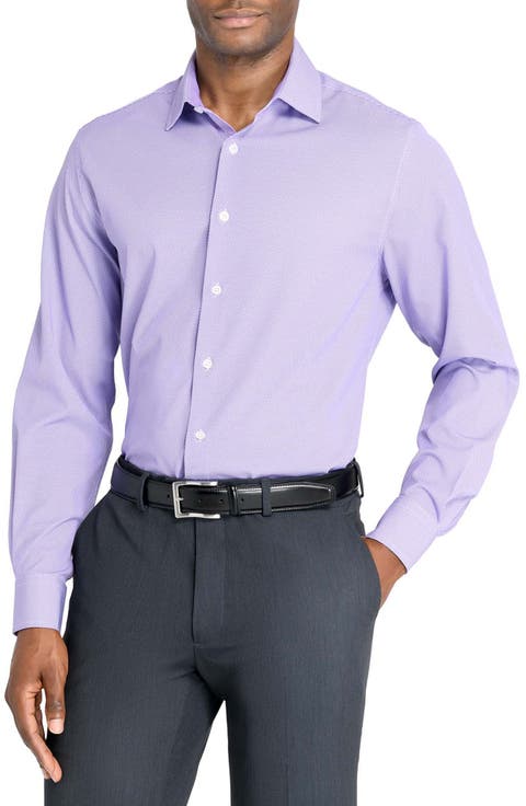 Slim Fit Geometric Print Performance Dress Shirt