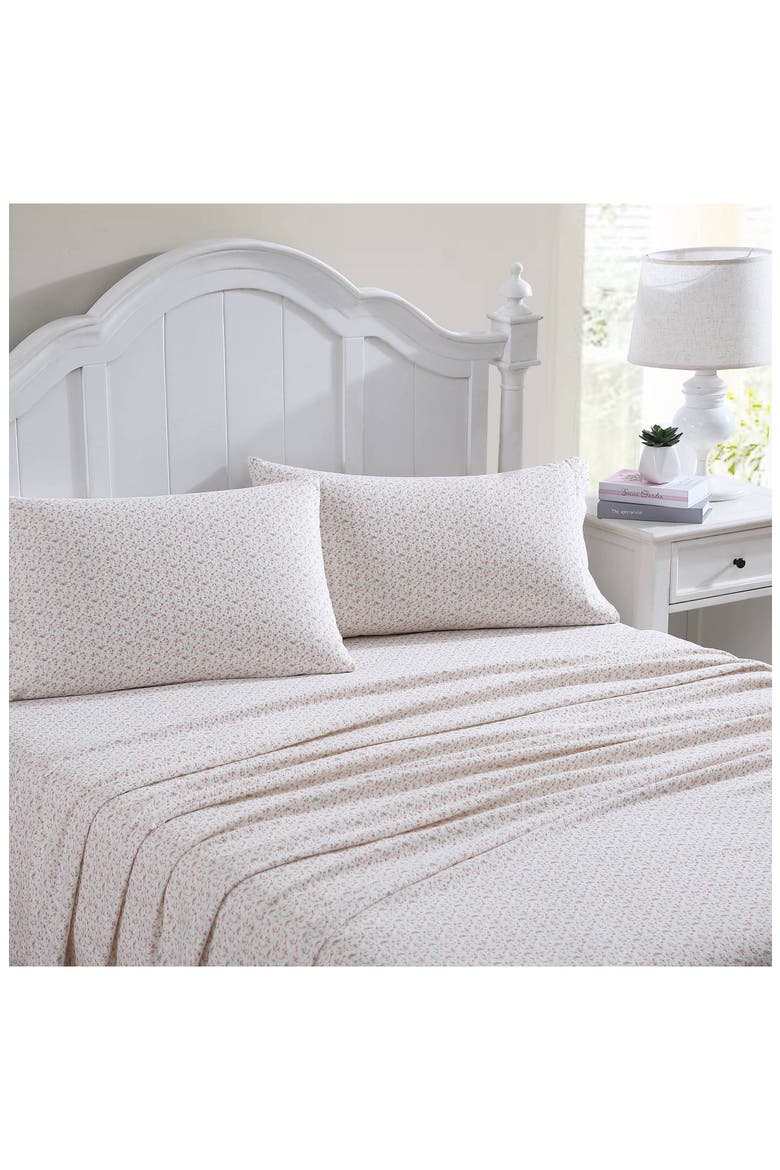 Evie Cotton Flannel Sheet Set, Alternate, color, LT-PASTEL PINK