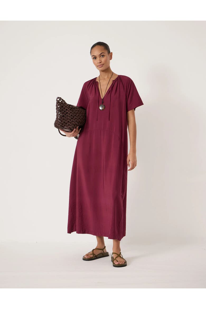 Liddie Short Sleeve Barrel Tank Dress, Main, color, Maroon Red