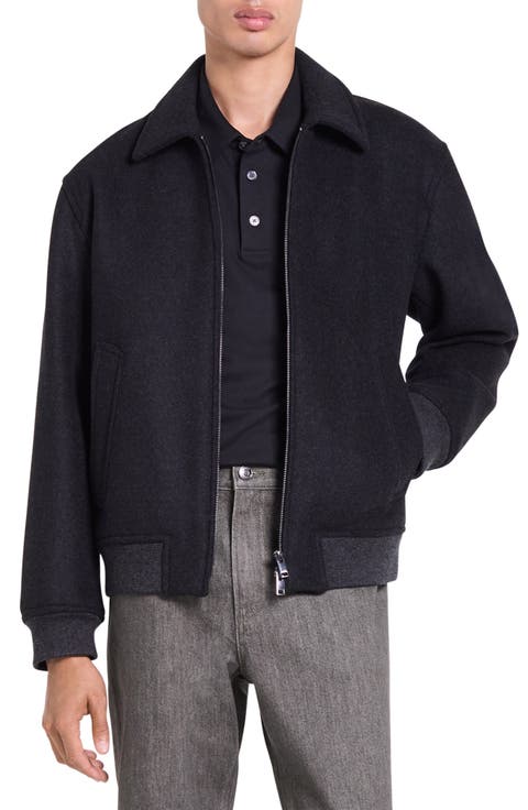 Wool Blend Bomber Jacket