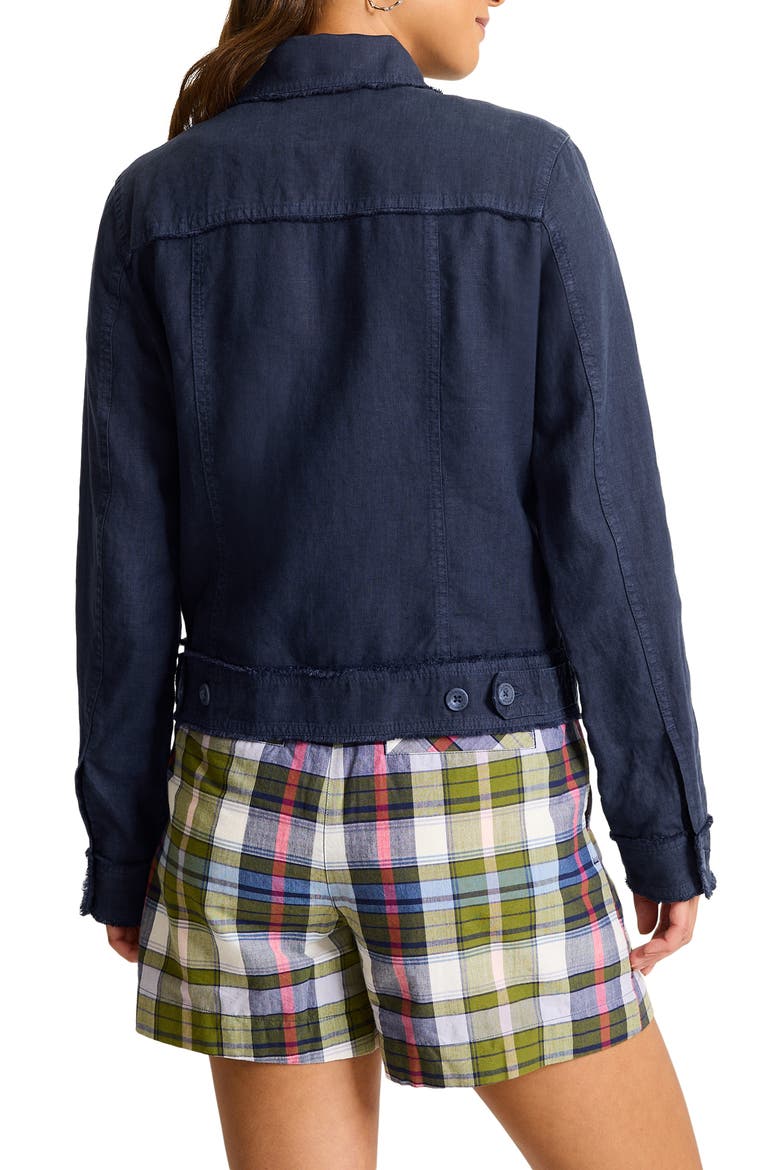 Two Palms Linen Raw Edge Jacket, Alternate, color, COASTLINE
