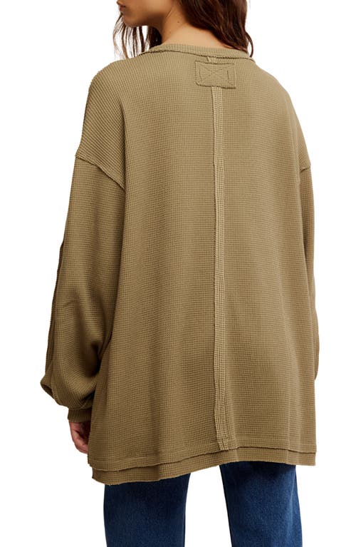 Free People Coast 2 Coast Oversize Thermal Top In Green