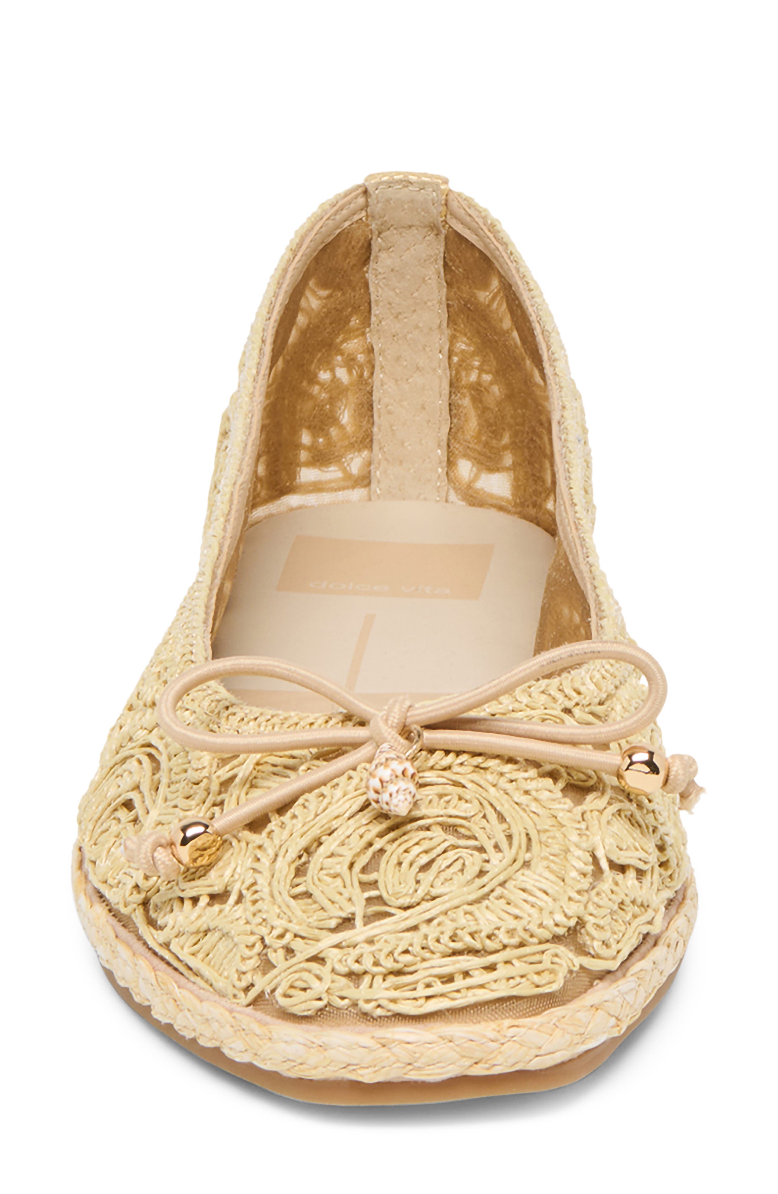Dolce Vita Tianna Ballet Flat, Alternate, color, Light Natural Raffia Lace
