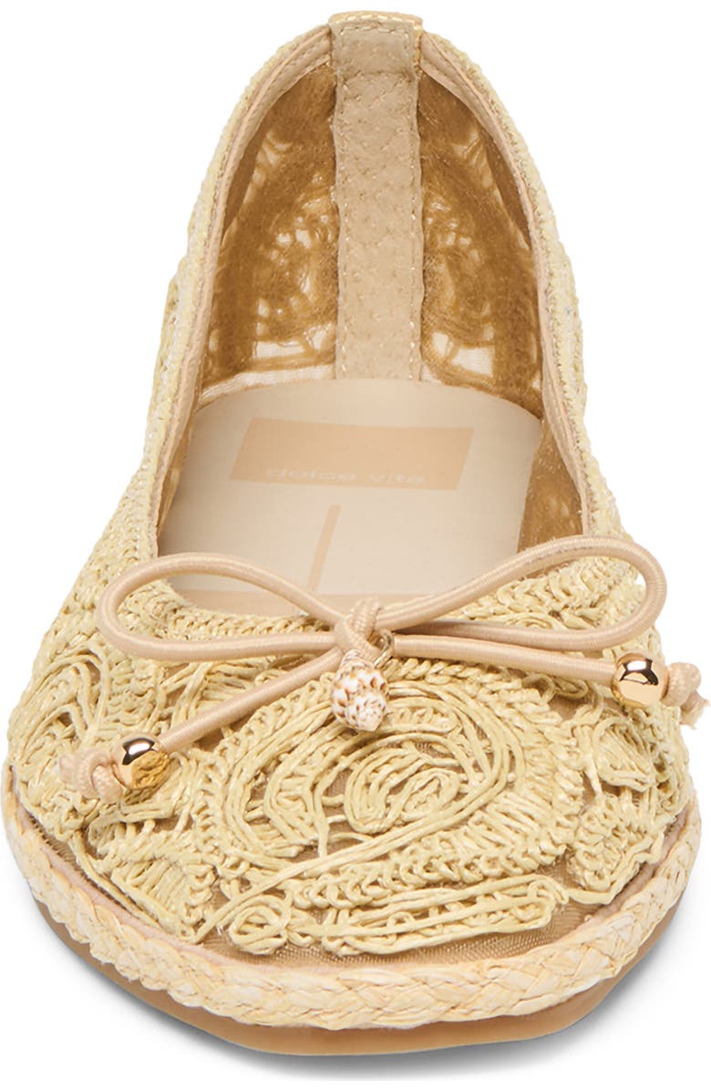 Dolce Vita Tianna Ballet Flat, Alternate, color, Light Natural Raffia Lace
