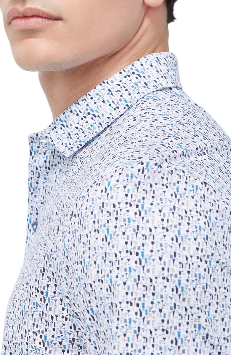 Bugatchi Victor OoohCotton<sup>®</sup> Cocktail Print Polo, Alternate, color, Cobalt