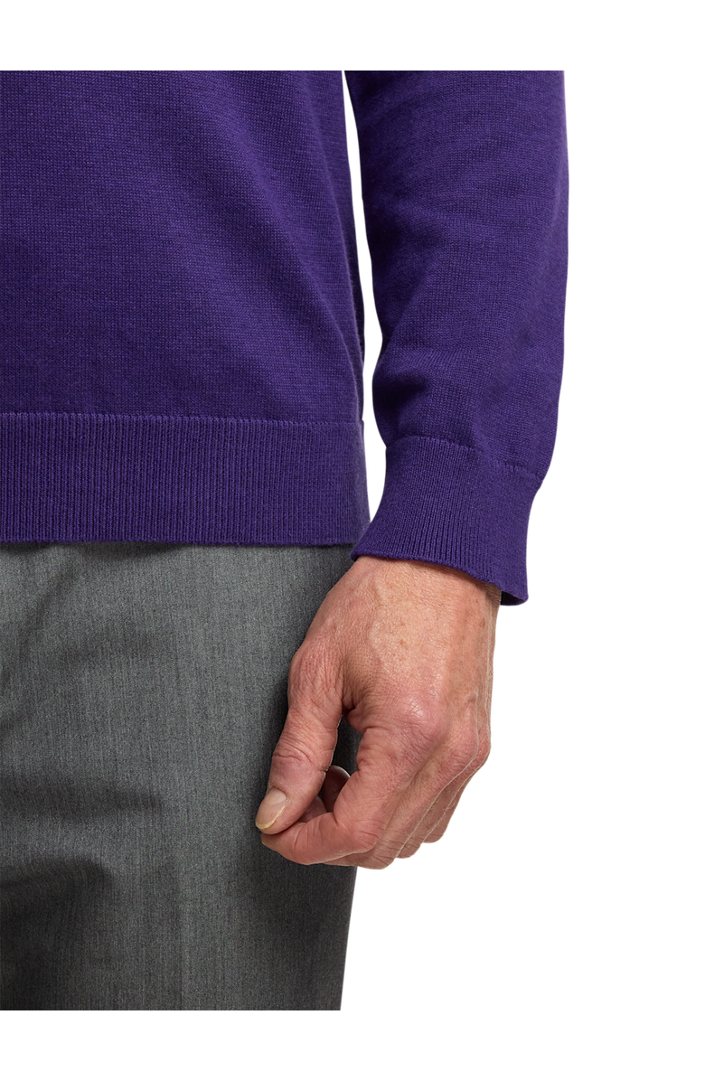 Paul Fredrick Supima Cotton Four Button Mock Neck Sweater, Alternate, color, Plum