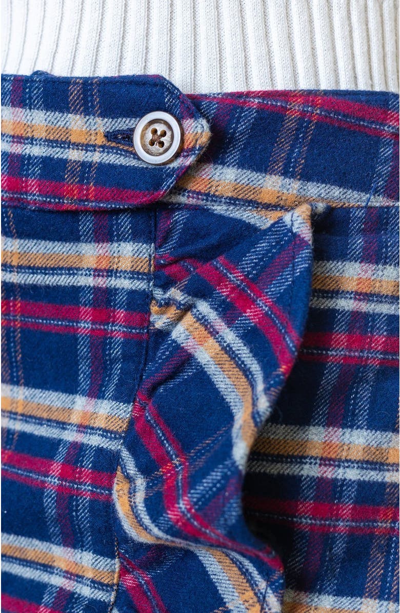 Hope & Henry Women's Organic Flannel Ruffle Skirt, Alternate, color, Navy Autumn Plaid